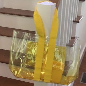 New cute yellow see through plastic bag with plastic pouch